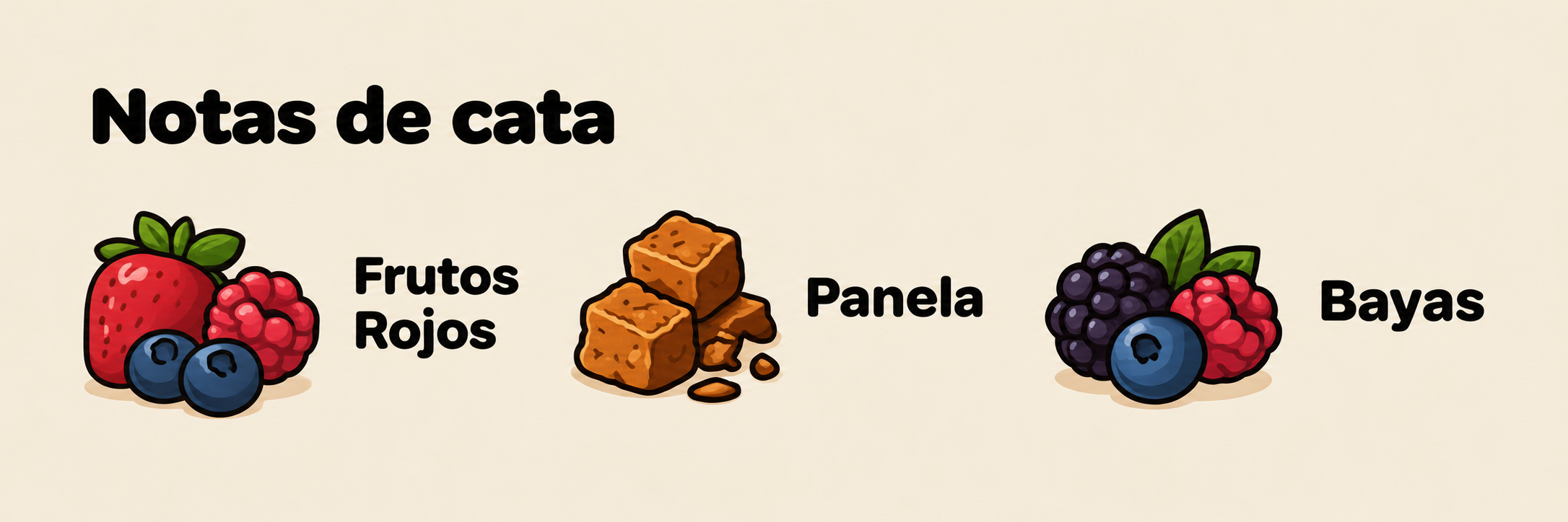 Notas de cata: frutos rojos, panela y bayas
